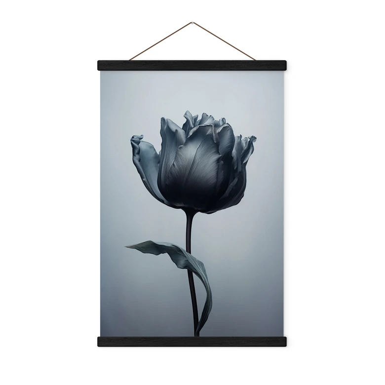 Stoffbild Samtige Tulpe in Schwarz - Paksoylu 