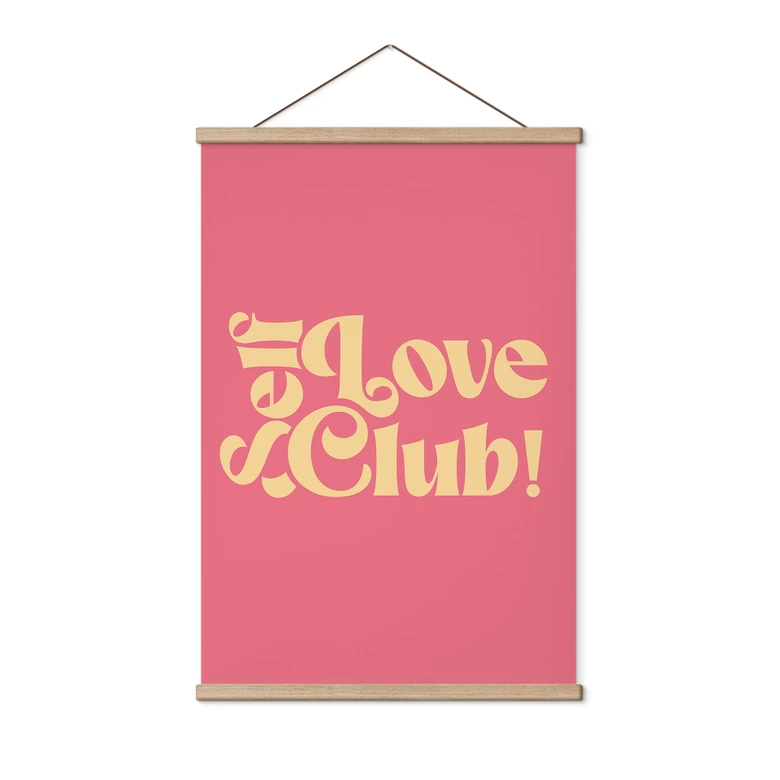 Stoffbild Self Love Club Pink - Prints by Ayleen 