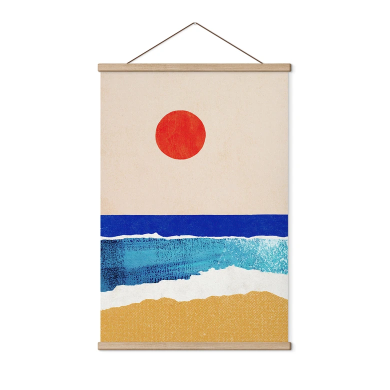 Textile poster Quiet beach at sunset - Rivers 