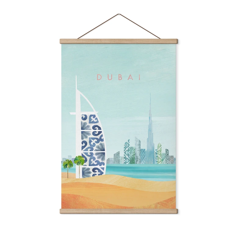 Stoffbild Strand von Dubai - Burj Al Arab - Rivers 