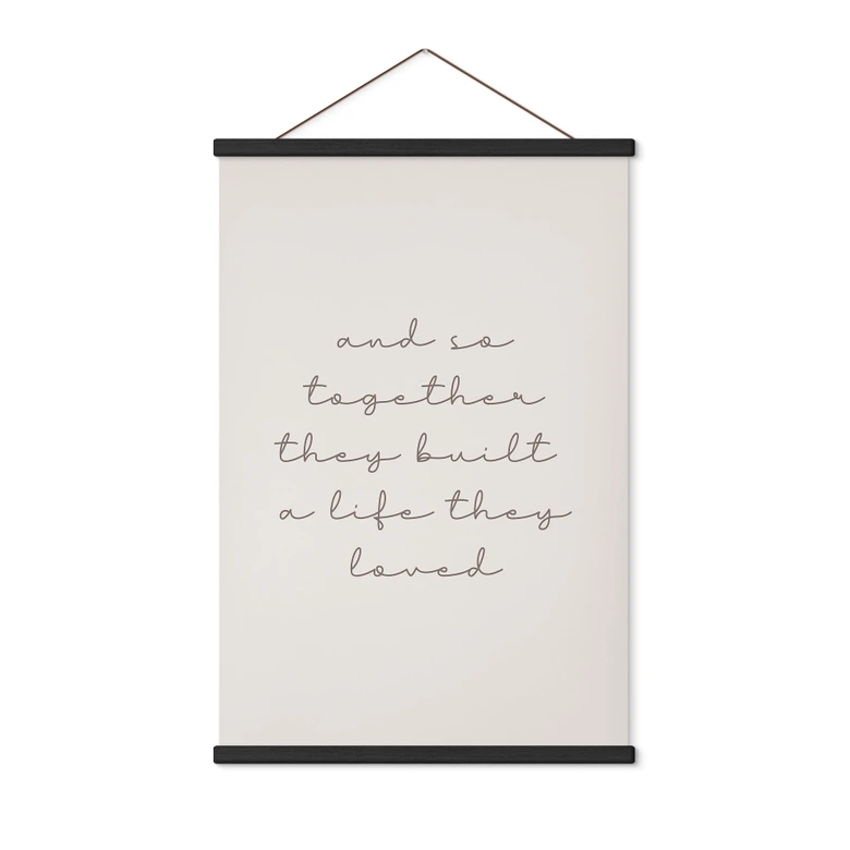 Stoffbild mit Liebesspruch - Together 