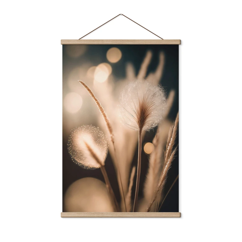 Stoffbild Boho Gräser im goldenen Licht - Treechild 