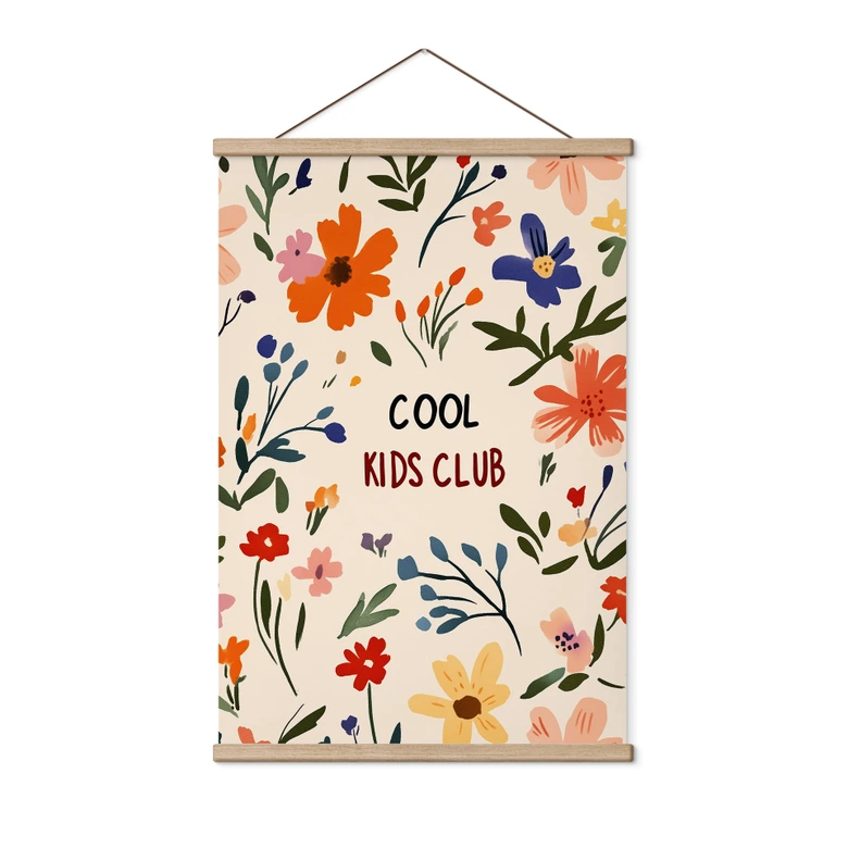 Stoffbild Cool Kids Club Bunte Blumen - Treechild 