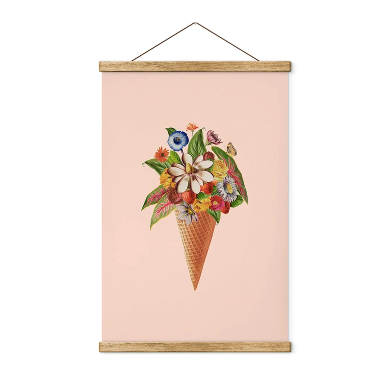 Stoffbild Frida Floral Studio - Blumige Eistüte 