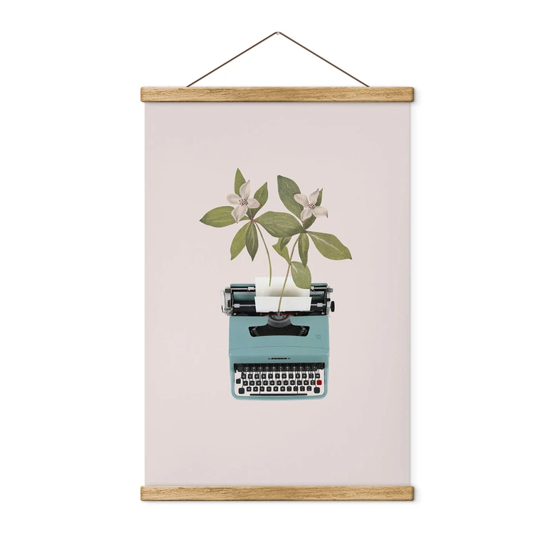 Textil poster Frida Floral Studio - Botanisk skrivmaskin 