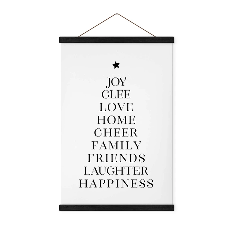 Obraz tkaniny - typograficzna choinka - Blursbyai 