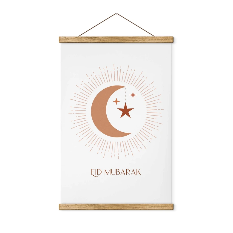 Stoffbild Eid Mubarak Mondsichel 
