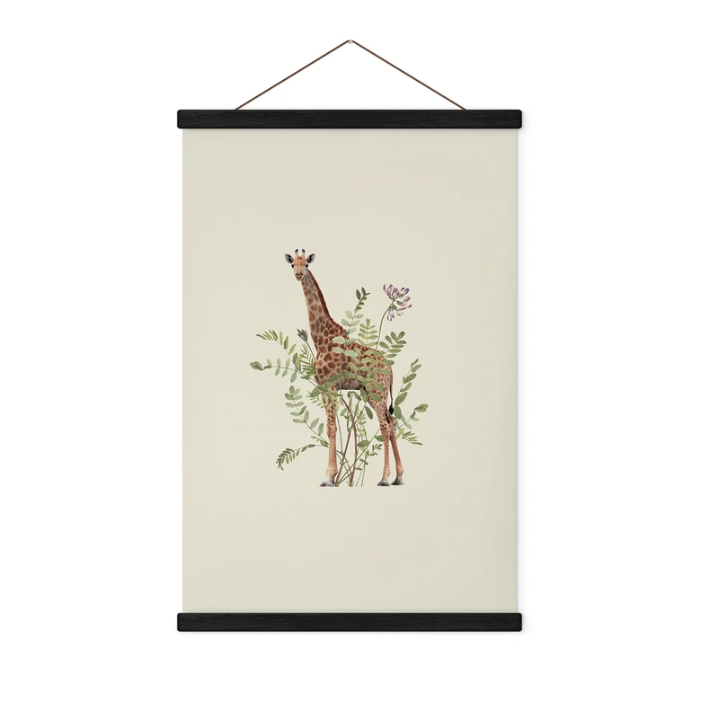 Stoffbild Florale Giraffe - Frida Floral Studio 
