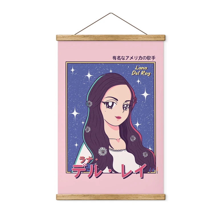 Textielposter Anime-Girl "Lana del Rey" - Gomes 