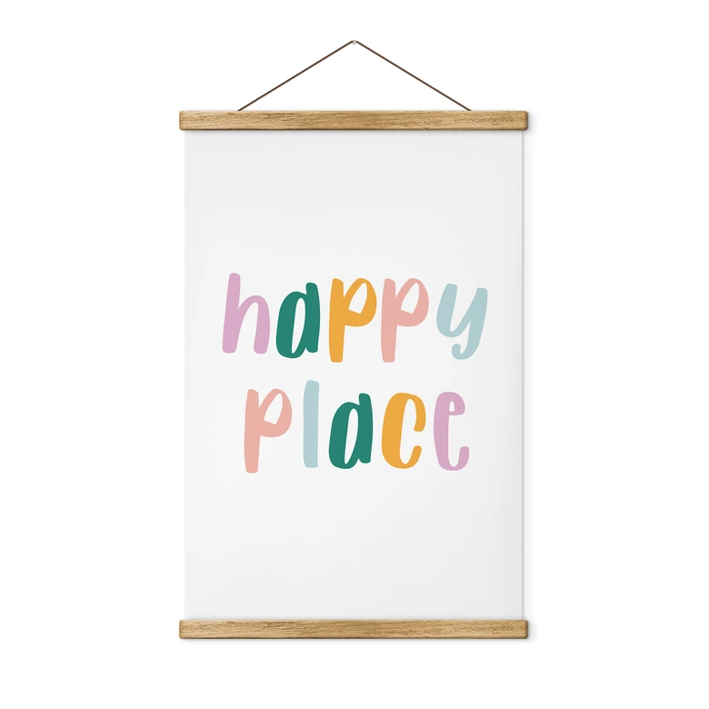 Textile poster saying - Happy place 