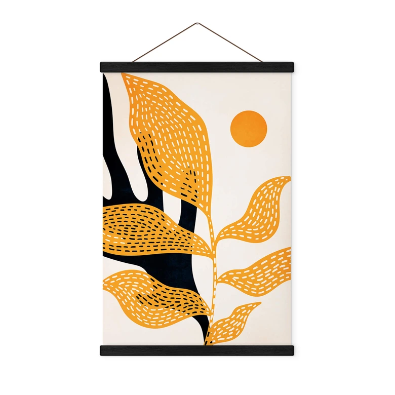 Textil poster Abstrakt växt i van Gogh-stil - Kubistika 
