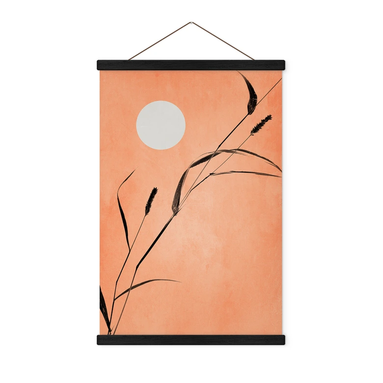 Textil poster vass i persikofärgat solsken - Kubistika 