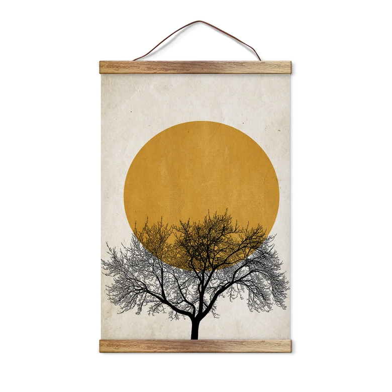 Lærred, Tekstil plakat til ophæng Kubistika - Vintermorgen 