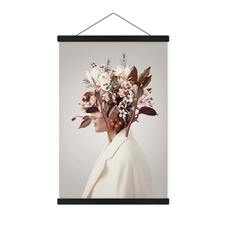Affiche textile Moth - Beautiful Flower Lady 