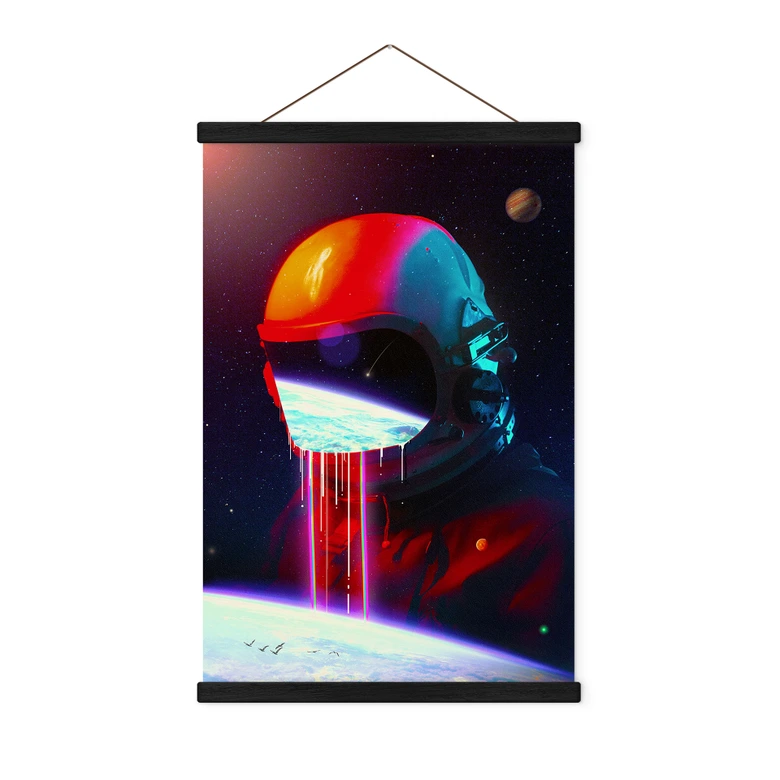 Stoffbild Astronaut mit Blick auf die Erde - Nicebleed 