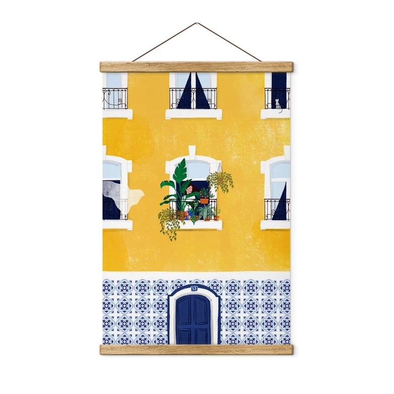 Textil poster Lissabons fasad - Tomljanovic 