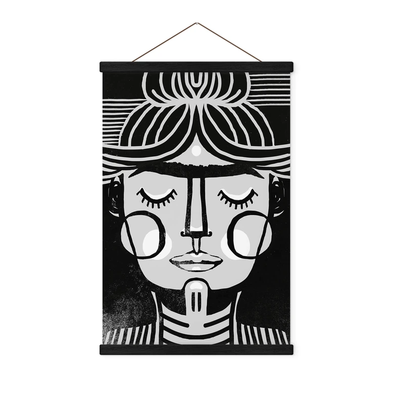 Stoffbild Träumende Frida Illustration - Treechild 