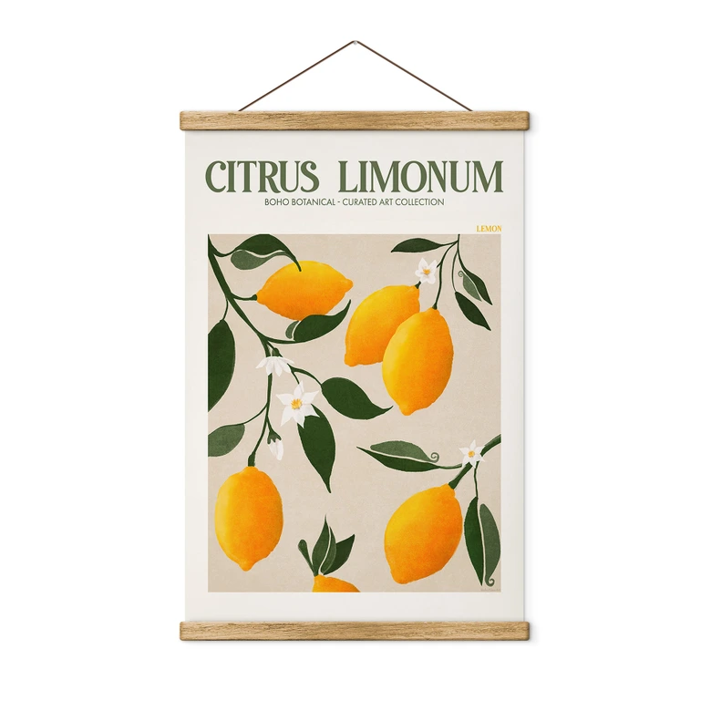 Stoffbild Boho Zitronenbaum - Citrus Limonum - Tunaboylu 