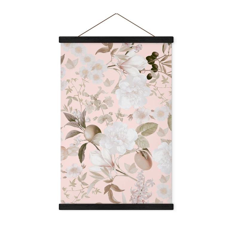 Póster de tela boho con flores y frutas - UN Designs 