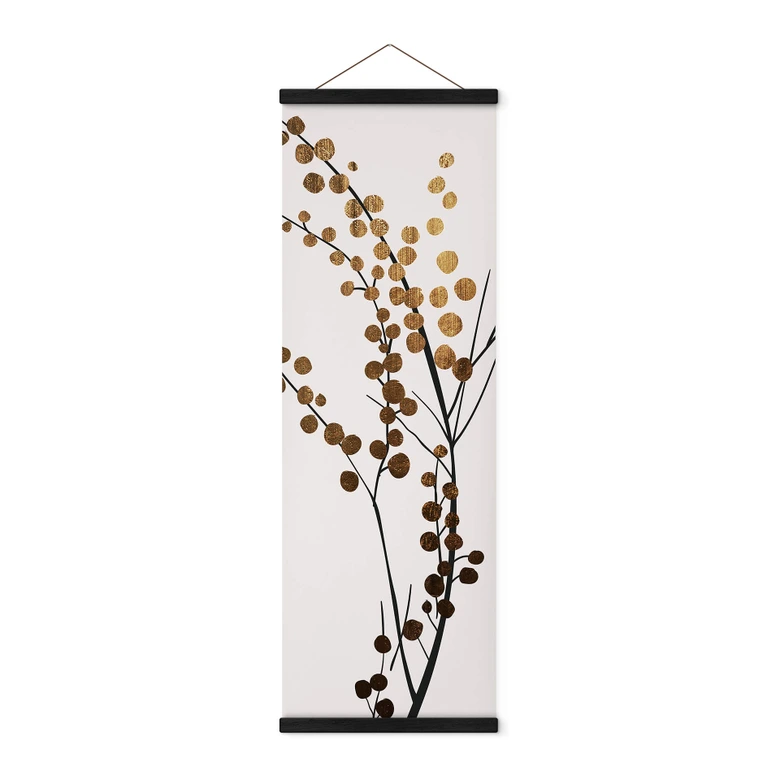 Cubistika Tekstil plakat - Gylden gren - Panorama 