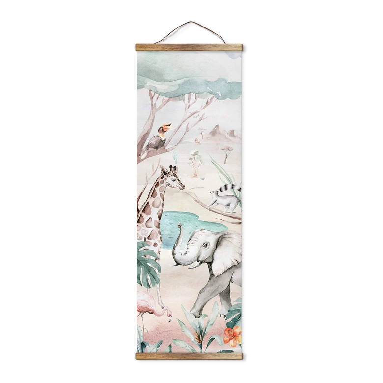 Textielposter Kvilis - Dierenvrienden in de Jungle 