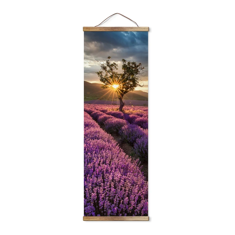 Póster de tela Flor de lavanda en Provenza - Panorama 