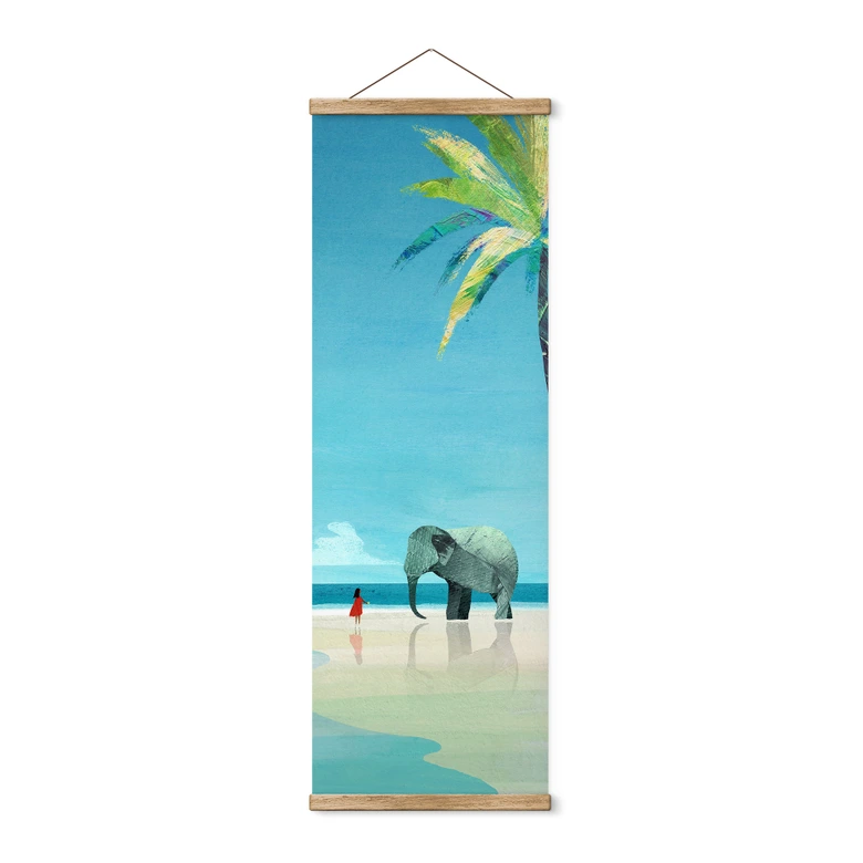 Stoffbild Elephant Beach in Indien - Rivers - Panorama 
