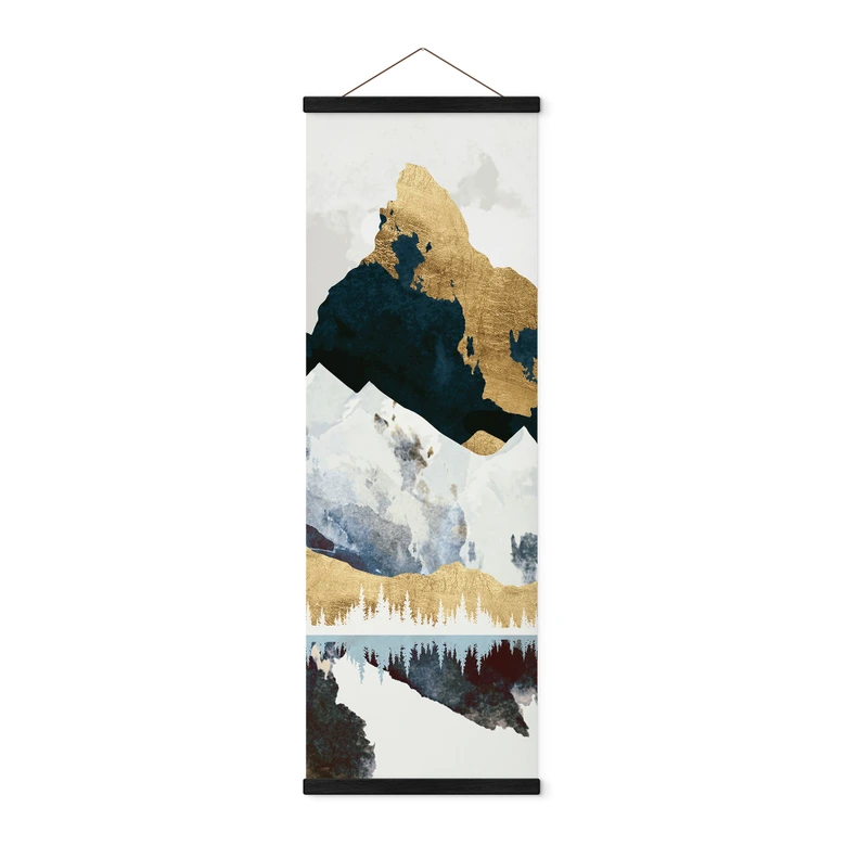 Stoffbild Reflektion einer Winterlandschaft - SpaceFrog Designs - Panorama 