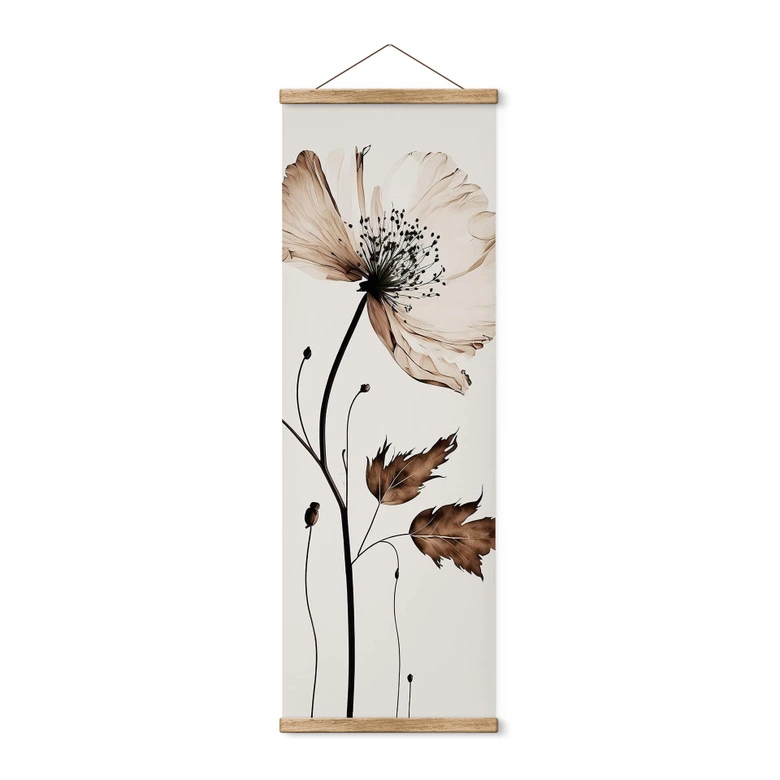 Stoffbild Trockenblüte in Creme - Panorama - Treechild 
