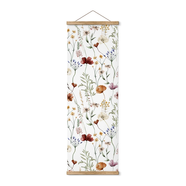 Textielposter Kleurrijke wilde bloemen - UN Designs 
