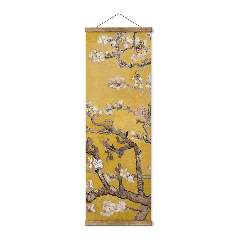 Affiche textile van Gogh - Fleur d'amandier ocre 