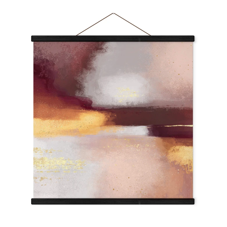 Póster de tela Fredriksson - Borgoña y ámbar - Cuadrado 