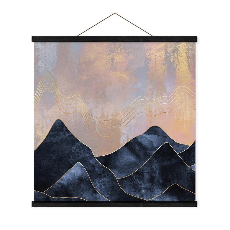 Affiche textile Fredriksson - Chaîne de montagnes marbrée 