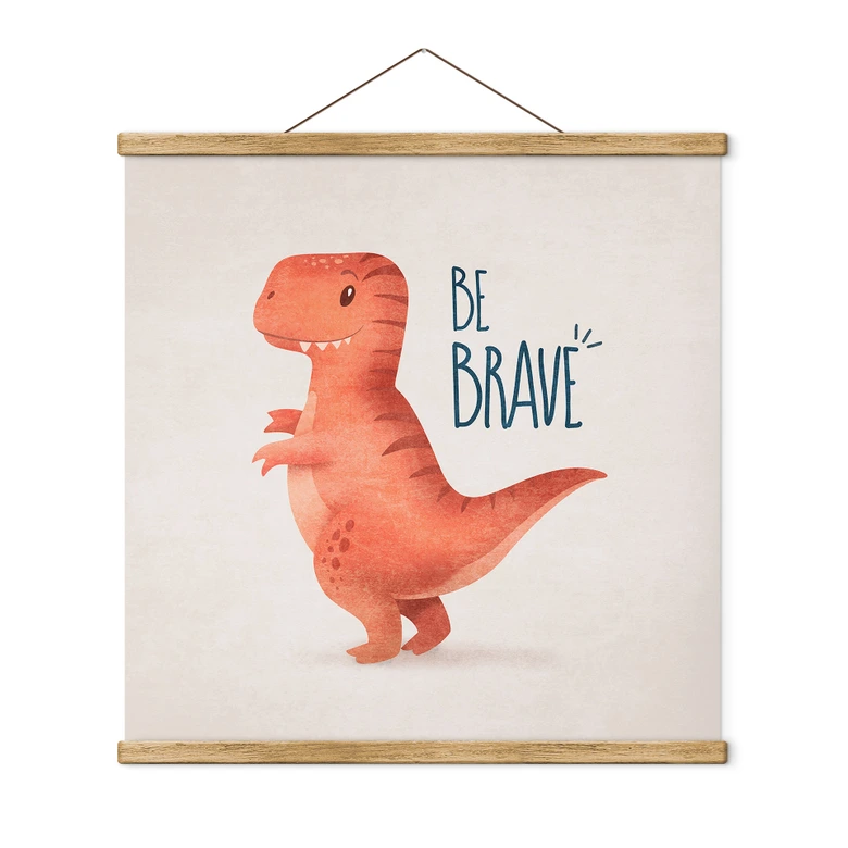 Affiche textile Dino Be Brave - T-Rex - Tunaboylu 