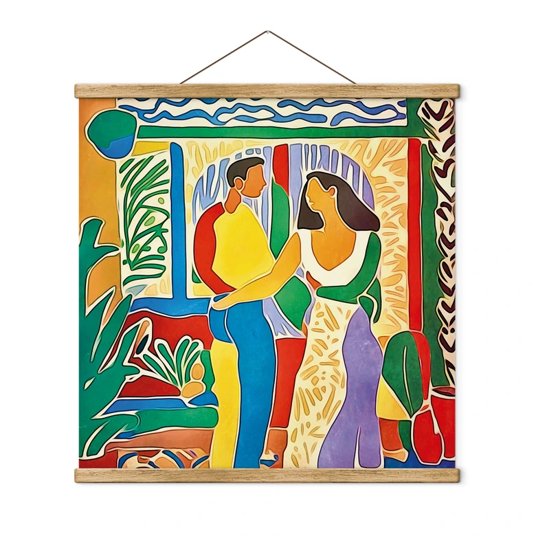 Affiche textile Amoureux - Inspiré par Matisse - Zamart 