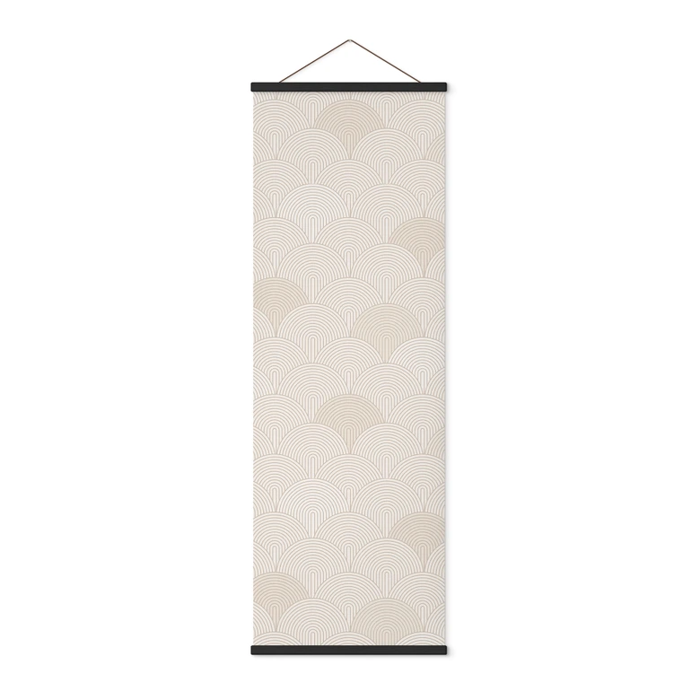 Affiche textile Demi-cercles abstraits en beige doux - Bloomery Decor 