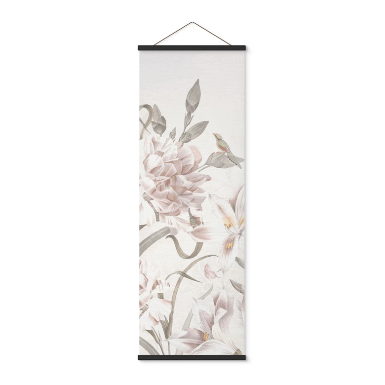 Affiche textile Pré fleuri en rose clair - Bloomery Decor - Panorama 