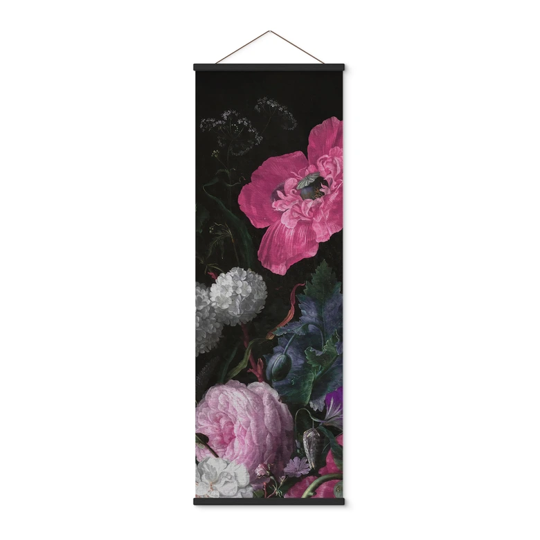 Affiche textile Bouquet floral style mignonnette - Bloomery Decor - Panorama 