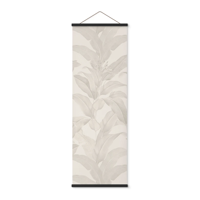 Stoffbild Urban Jungle Tropenblätter Creme - Bloomery Decor - Panorama 