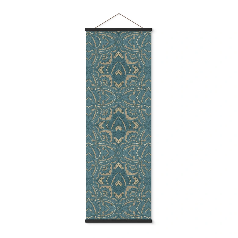Stoffbild Vintage Mandala in Türkisgold - Bloomery Decor - Panorama 