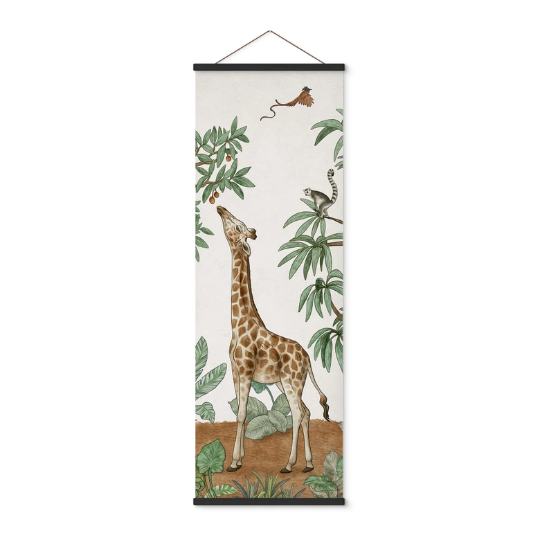 Affiche textile Animaux de la jungle - Kikki Belle - Panorama 