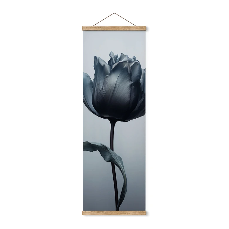 Stoffbild Samtige Tulpe in Schwarz - Paksoylu - Panorama 