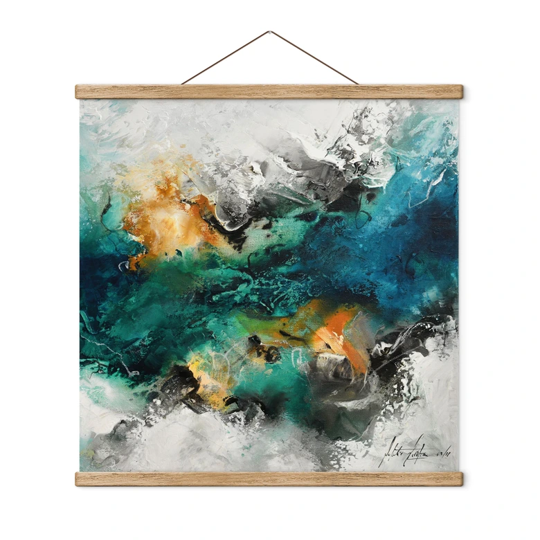 Textielposter kleur mist abstract - Fedrau 