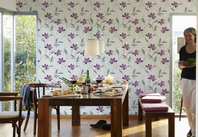 Papier peint à structure profilée A.S. Création Chicago métallique, violet, blanc 