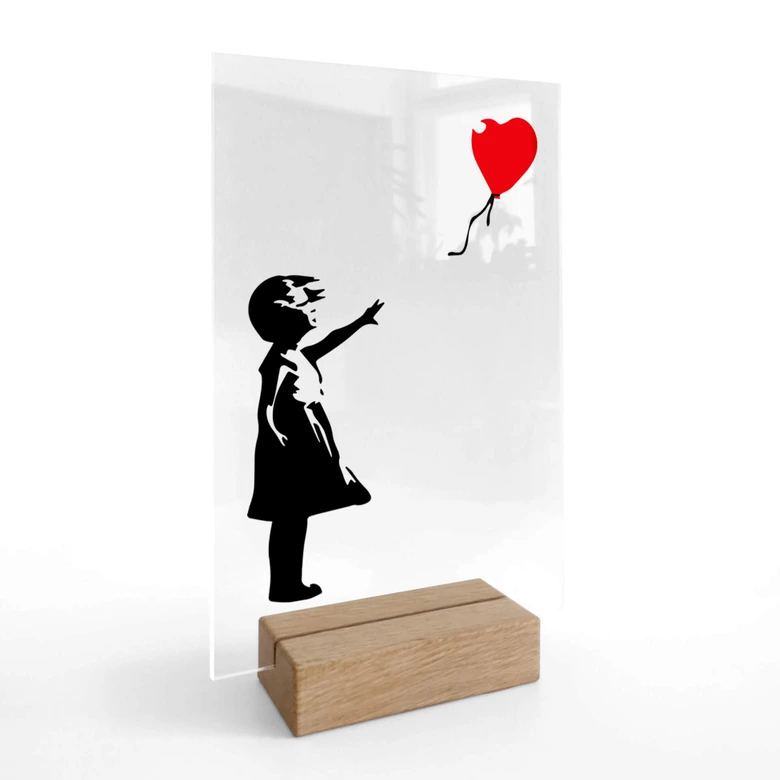 Acrylglas Tafeldecoratie Banksy - Girl with the Red Balloon 