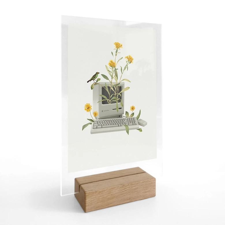 Tischaufsteller Vintage Botanik-Computer - Frida Floral Studio 