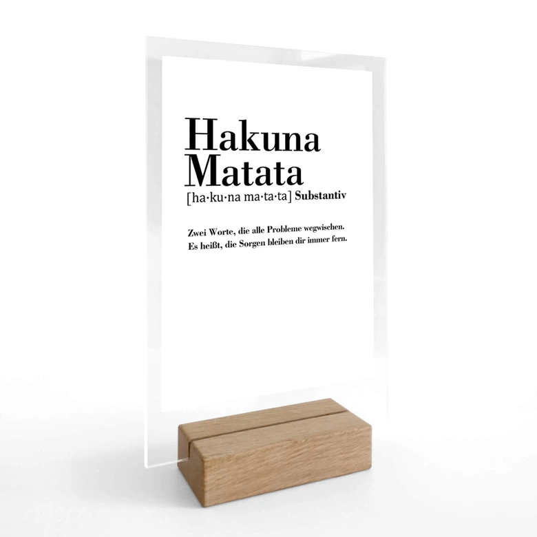 Tischaufsteller Grammatik - Hakuna Matata 