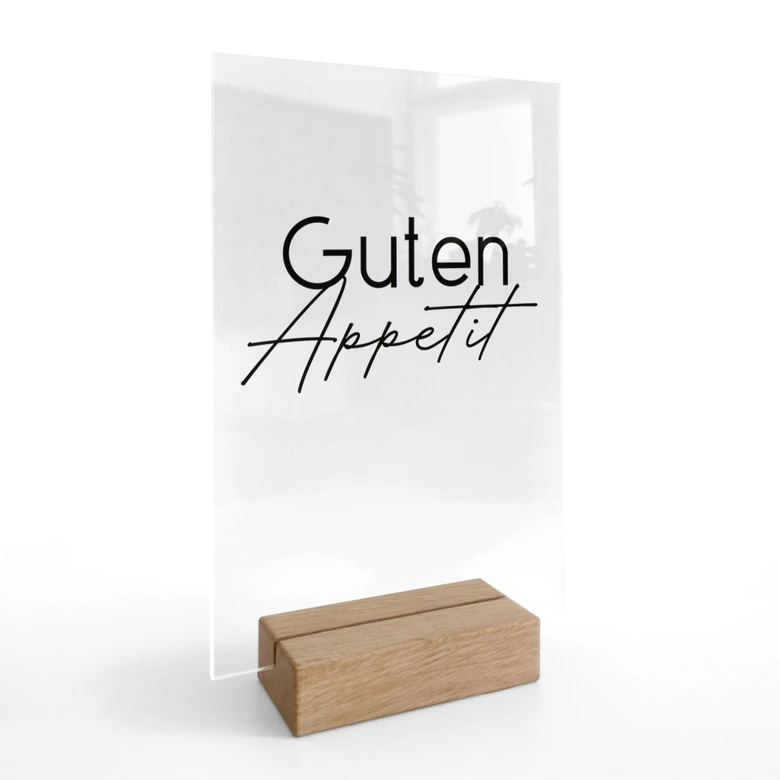 Tischaufsteller Guten Appetit - transparent 