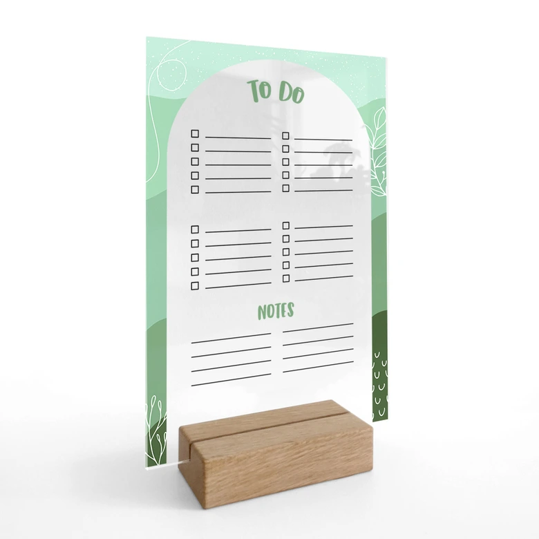 Tischaufsteller beschreibbar - To Do Liste - transparent 