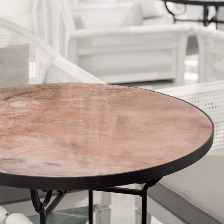 Tischplatte aus Glas - Marmor 06 - Rund 